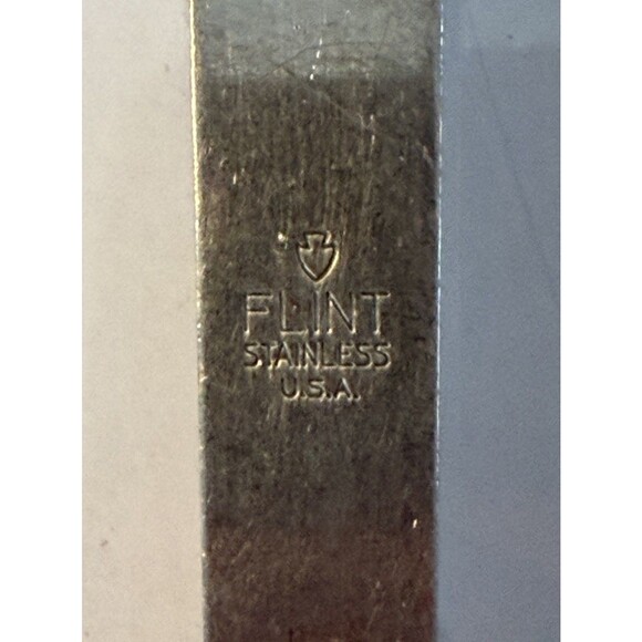 Vintage Flint Arrowhead Stainless Steel Black Handle Ladle Utensil - Picture 3 of 3